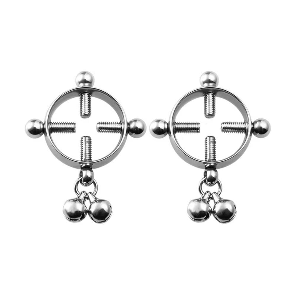 2Pcs Nipple Rings For Women Nipple Shield Rings Adjustable Pressure Nipple Rings Stainless Steel Nipple Shield Rings Bar Nipple Rings Body Nipple Jewelry Non-Piercing (silver)