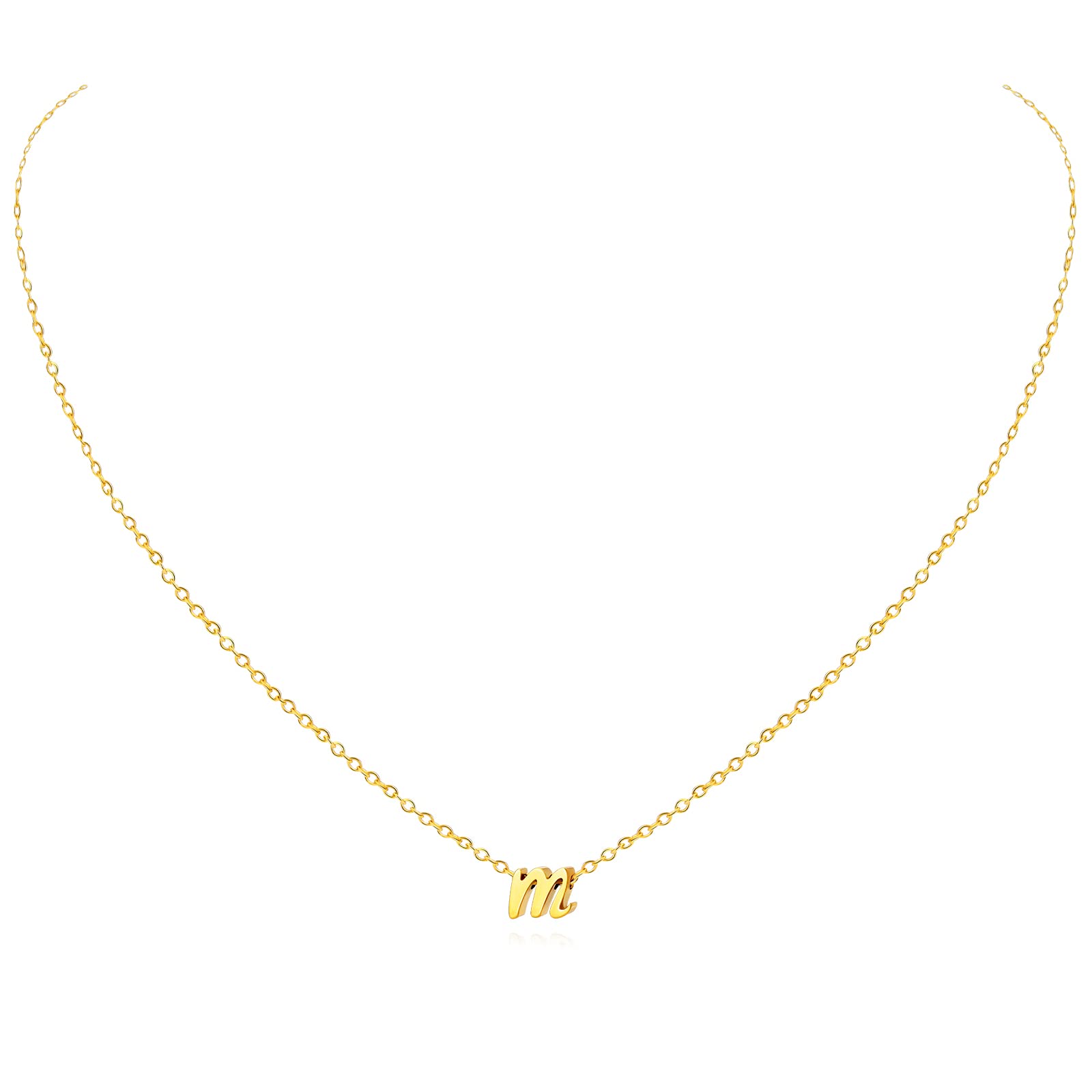 TSDGB Tiny Initial Necklaces for Women, 18k Gold Plated Stainless Steel Letter A-Z Pendant Necklace Cute Gold Choker Small Personalized Dainty Initial Necklaces for Teen Girls