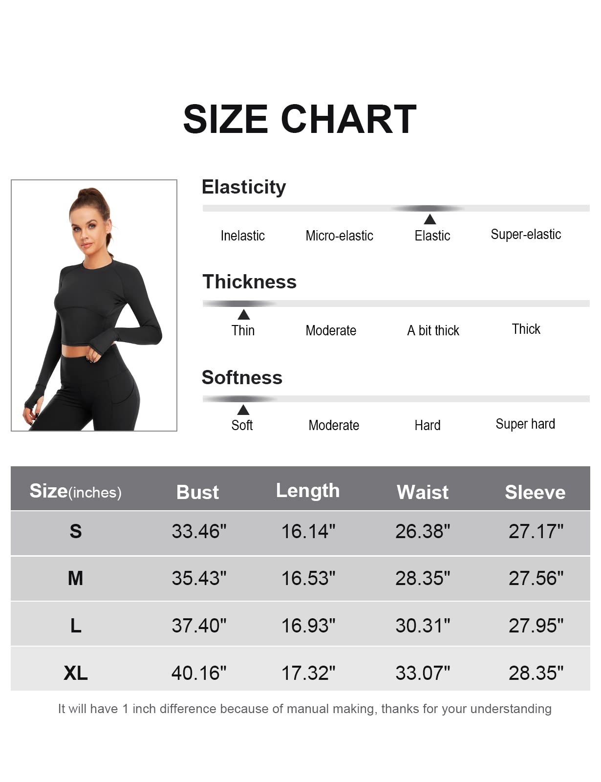 LURANEE Crop Tops for Women,Workout Training Top Raglan Long Sleeve Crew Neck Seamless Moisture Wicking Tight Fitting Yoga Shirts Summer Fitness Apparel Black XS