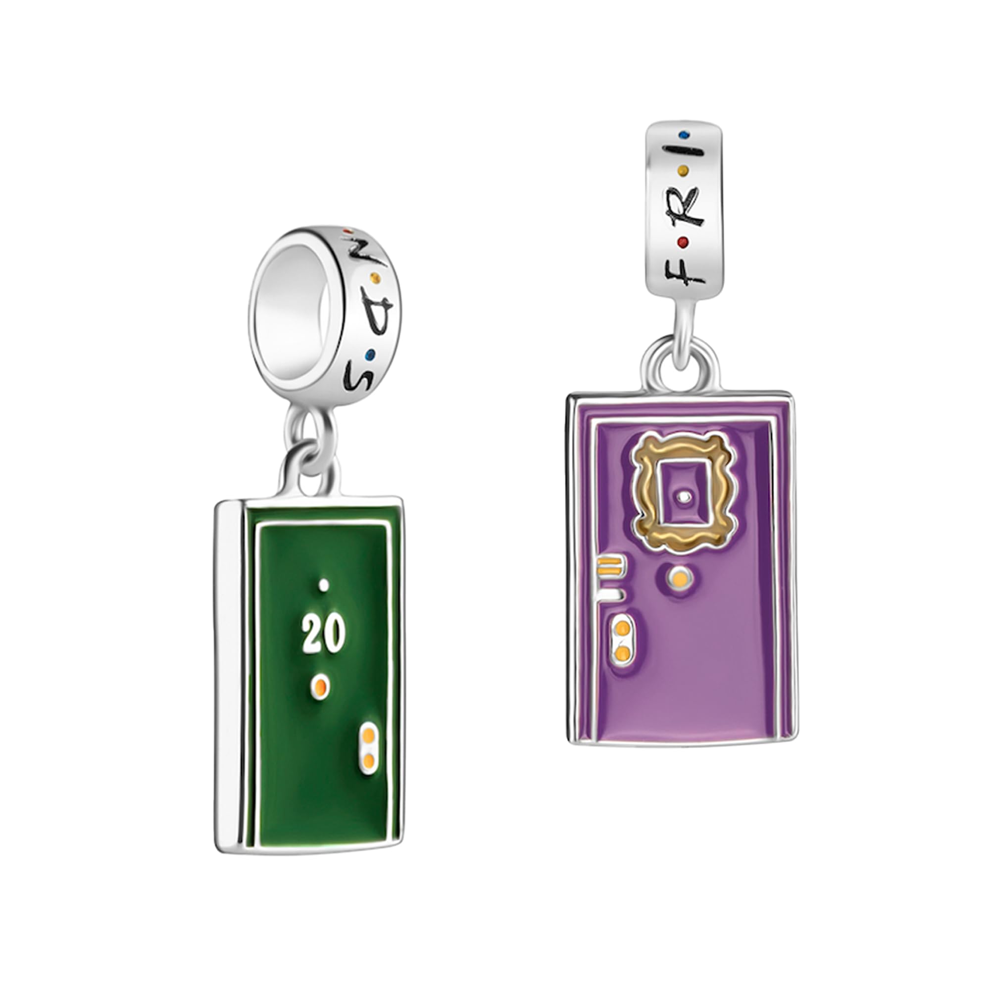 Friends Door Charm 925 Sterling Silver Friends Door Charm Christmas Birthday Mother Gift Beaded Jewelry