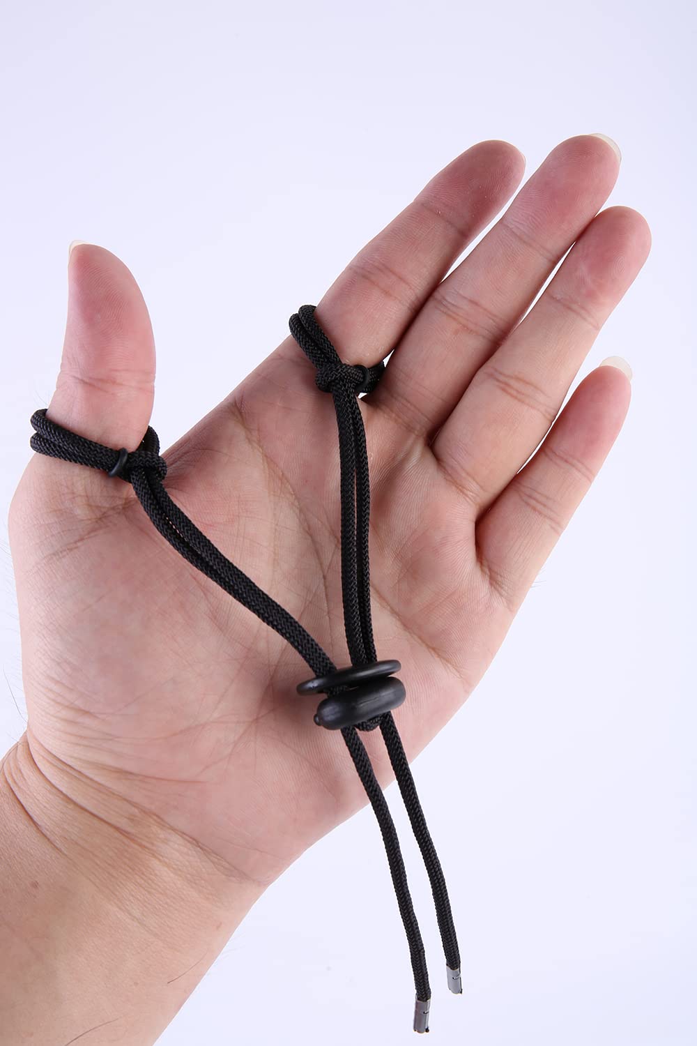 BICASTER Archery Finger Sling Adjustable Handmade for Recurve Bow (Black) -1pc