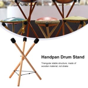 Handpan Drum Stand, Steel Tongue Drum Bracket, Solid Beech Wood Adjustable Tripod Structure Drum Holder, Snare Holder Bracket for 12 to 22 Inch Percussion Instrument(Wood Color)