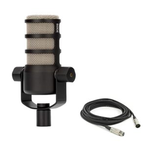 rode podmic dynamic podcast microphone with xlr cable and streameye polishing cloth