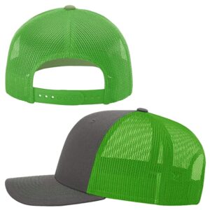 Custom Trucker Hats for Men Adjustable Snapback Mesh Cap Great for Outdoors Baseball Cap Gray/Green