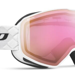 Julbo Cyclon Snow Goggles, White Frame - REACTIV 1-3 High Contrast Red Lens w/Rose Mirror