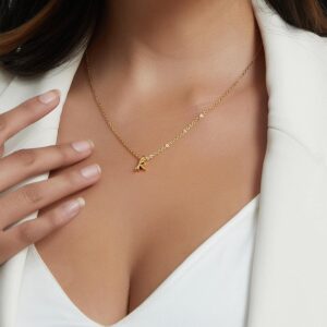 TSDGB Tiny Initial Necklaces for Women, 18k Gold Plated Stainless Steel Letter A-Z Pendant Necklace Cute Gold Choker Small Personalized Dainty Initial Necklaces for Teen Girls