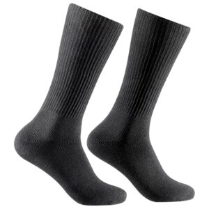 Silvert's Adaptive Clothing & Footwear Men’s & Women’s Black Soft Cotton Diabetic Socks - 2 Pack - Black MED