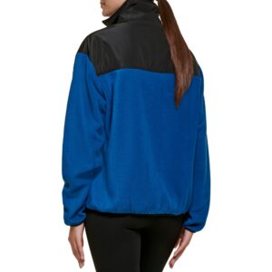 DKNY Women's Sport Full Zip Hybrid Polar Fleece Jacket, Poseidon, Medium