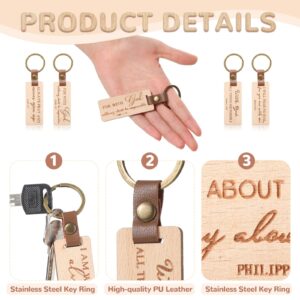 Fumete 10 Pieces Wood Bible Keychain Wooden Religious Keyrings PU Leather Christian Keychain Bible Verse Keychain Christian Quote Keychains for Women Men Sunday School Teacher Appreciation Day