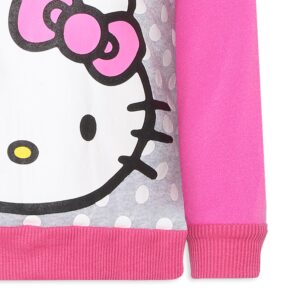 Hello Kitty Sanrio Girls Half Zip Up Hoodie for Toddlers, Little and Big Girls Pink