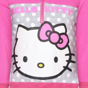 Hello Kitty Sanrio Girls Half Zip Up Hoodie for Toddlers, Little and Big Girls Pink