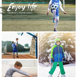 Roadbox 2 Pack Boys Thermal Pants - Youth Fleece Lined Base Layer Tights Kids Athletic Sports Leggings for Basketball Football