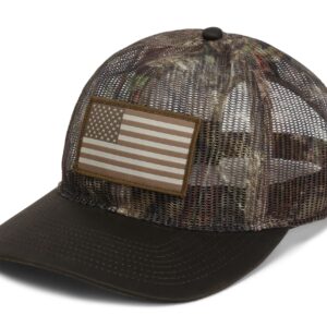 Paramount Outdoors All Mesh Breeze American Flag Cap, Crushable All Mesh, Trucker Hat Rope Cap (Country Wax Visor)