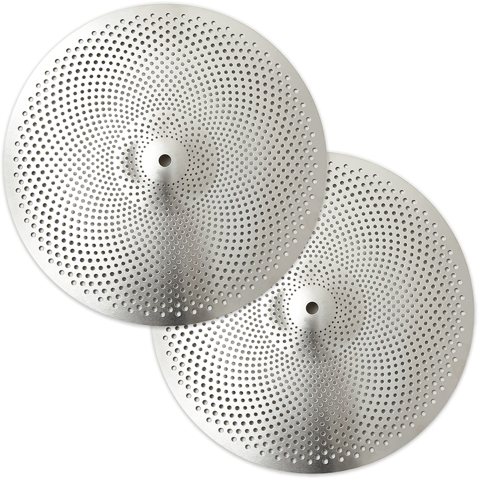 Low Volume Hi Hat Cymbals, 13 inches Practice Hi Hat Cymbal Pair, Quiet HiHat Cymbals (13'', Silver)