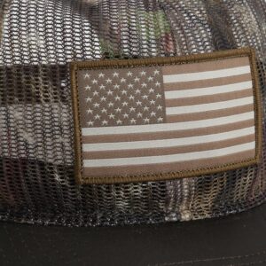 Paramount Outdoors All Mesh Breeze American Flag Cap, Crushable All Mesh, Trucker Hat Rope Cap (Country Wax Visor)