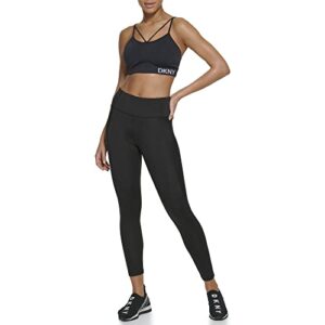 DKNY Women's Sport Tummy Control Workout Yoga Leggings, Black, Medium