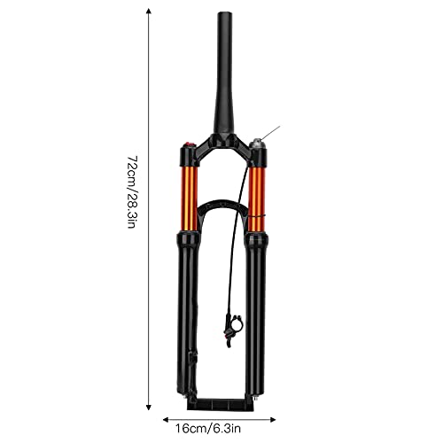 Uxsiya Bike Accessory, Quiet Driving Good Lock Control Air Front Fork Wire Control Front Fork for 27.5in Mountain Bike