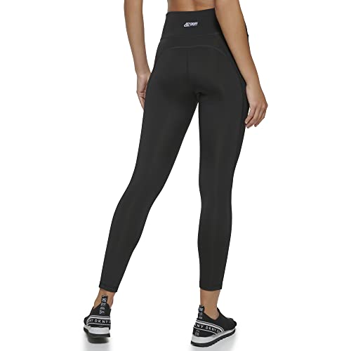 DKNY Women's Sport Tummy Control Workout Yoga Leggings, Black, Medium