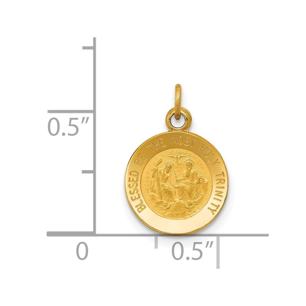 Auriga Fine Jewelry 14k Yellow Gold Holy Trinity Medal Pendant (L- 16 mm, W- 11.5 mm) Gift for Women