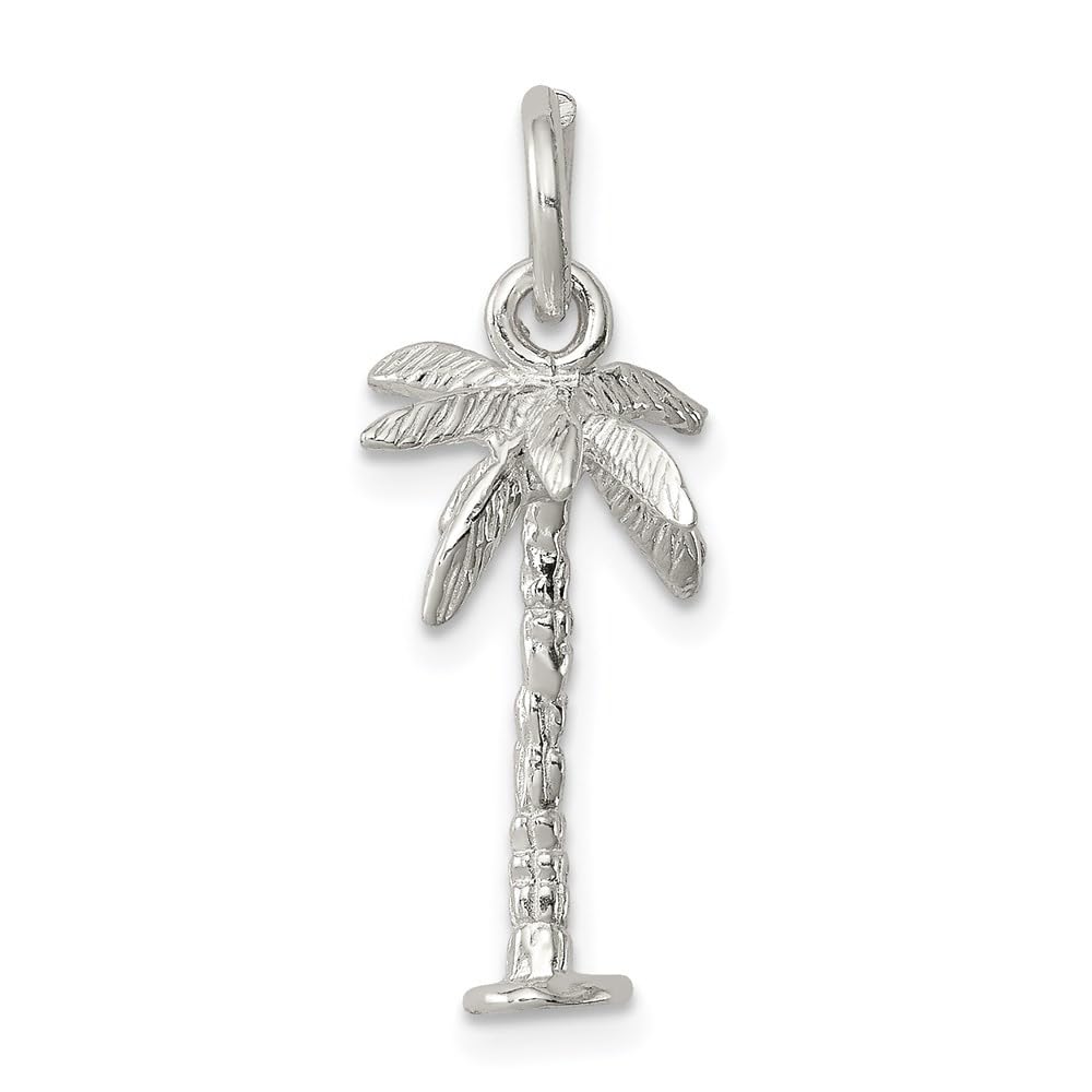 Auriga Fine Jewelry Sterling Silver Palm Tree Charm Pendant Gift for Women