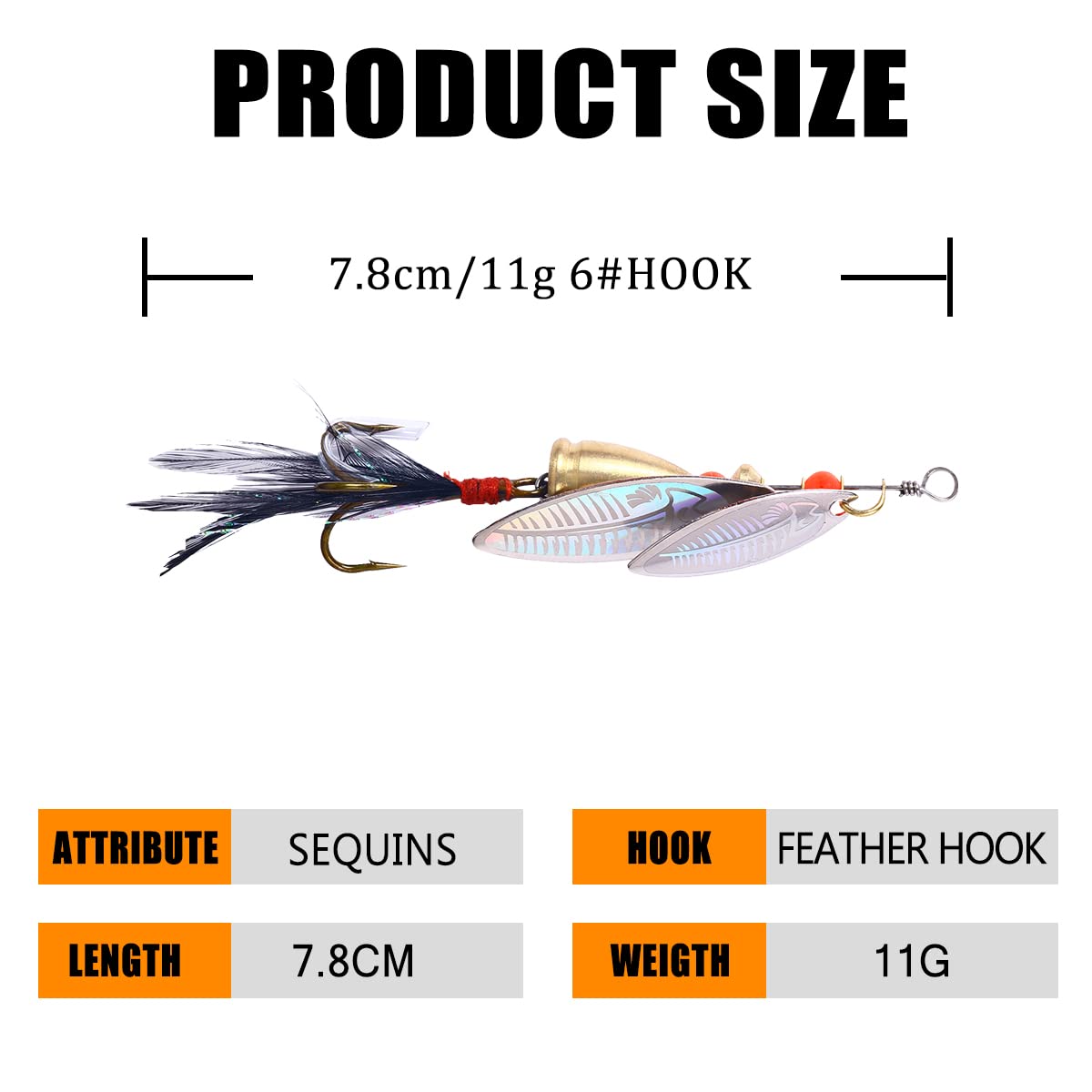 HENGJIA Trout Lures Spinner Baits with 2 Spoons, Rosster Tail Fishing Lures, Spinnerbait for Bass Fishing Lures Kit for Trout, Pike, Steelhead Freshwater Saltwater