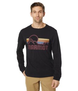 marmot men's coastal long sleeve t-shirt, black, x-large