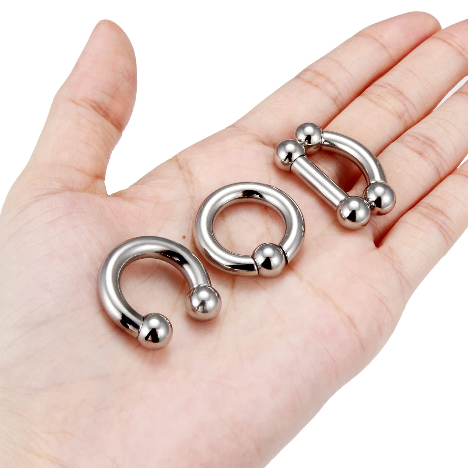 Ocptiy 4G Septum Ring Earrring Gauges Tunnel Plug Piercing stretching kit Big Large Septum Nose pincher Pa Ring Hoop Stainless Surgical Steel Cartilage Helix Tragus Earring Piercing Jewerly Women Men