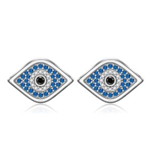 evil eye earrings for women sterling silver blue evil eye stud earrings mini studs cz birthday gifts