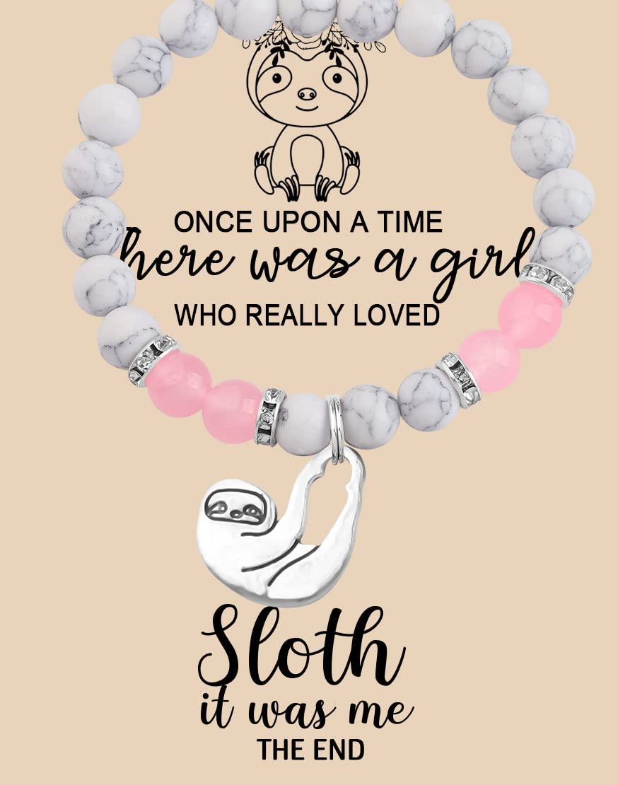 MAOFAED Sloth Bracelet Sloth Gift for Women (once upon sloth bead)