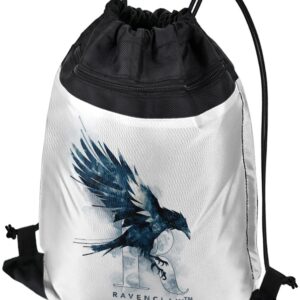 LOGOVISION Harry Potter Ravenclaw Watercolor Crest Drawstring Backpack Sports Bag Sackpack 17" x 13", Perfect for Gym, Yoga or Practice