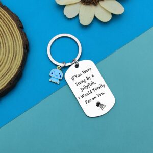 Friendship Keychain Funny Best Friend Keyring for Women Men Sister Friends Bestie Birthday Gifts True Friends Jewelry Gift Jellyfish Lovers Gifts Stainless Steel Keychain Christmas Graduation Gift