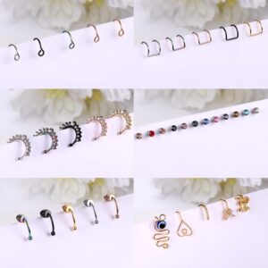 JOERICA Fake Nose Ring Magnetic Nose Ring Nose Stud Fake Nose Piercing Magnet Faux Nose Ring Frog Gold Nose Cuffs for Non Pierced Nose