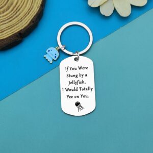 Friendship Keychain Funny Best Friend Keyring for Women Men Sister Friends Bestie Birthday Gifts True Friends Jewelry Gift Jellyfish Lovers Gifts Stainless Steel Keychain Christmas Graduation Gift