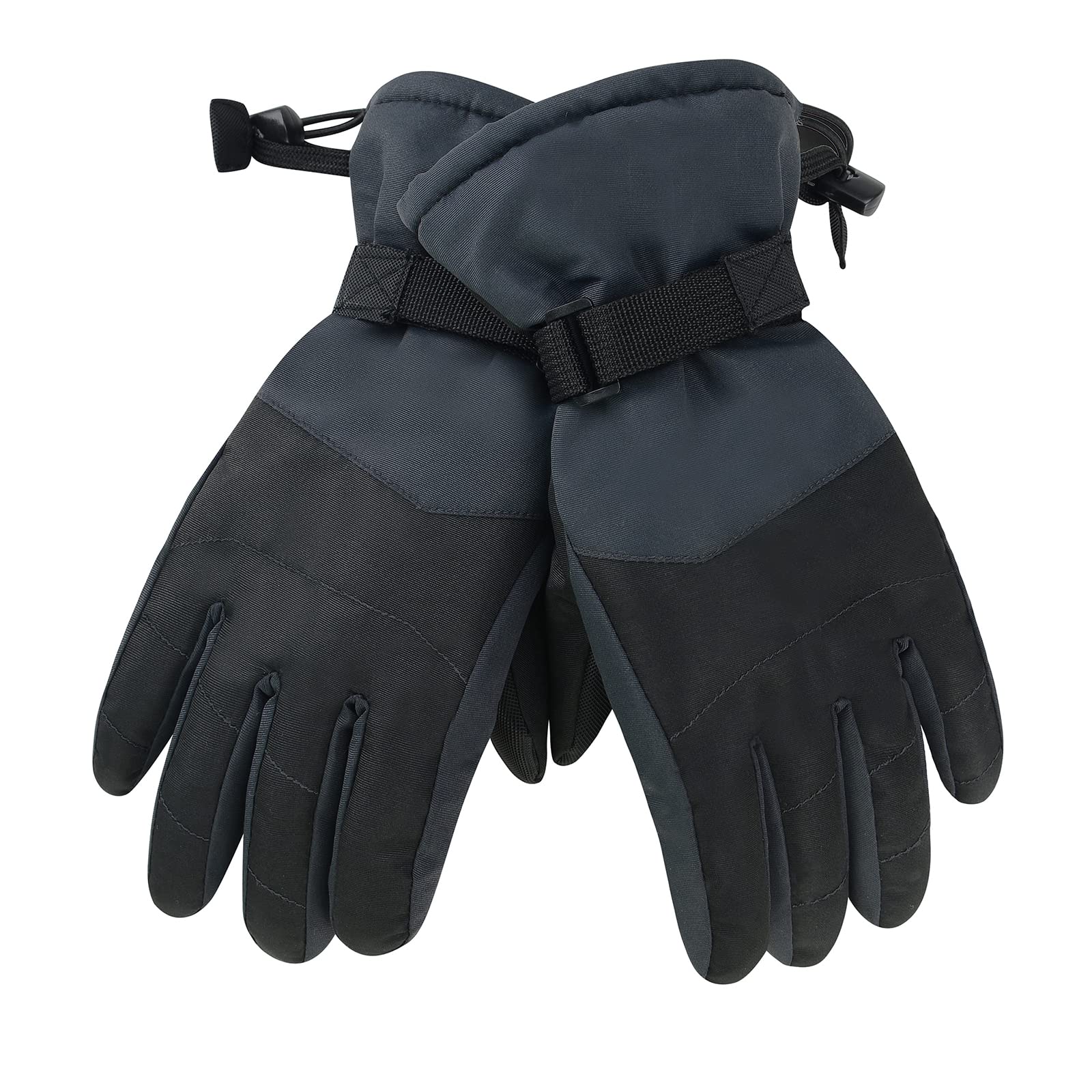 Boys Winter Snow Ski Gloves Kids Gloves Waterproof Windproof Teen Girls Gloves with Warm Fleece Liner 05 Black Large