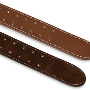 LAUTUS 3-Inch Tapered Padded Work Belt in Heavy Oiled Tanned Leather| 32-Inch to 45-Inch | Brown|