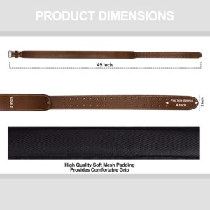 LAUTUS 3-Inch Tapered Padded Work Belt in Heavy Oiled Tanned Leather| 32-Inch to 45-Inch | Brown|