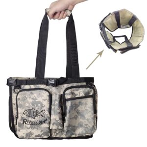 Riverruns Camouflage Fishing General Fishing Bucket Tool Organizer, Multiple pockets, Adjustable Bucket Caddy Tackle Bag for 5-Gallon Bucket, Bucket and Other Fishing Gears Not Included