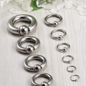 Ocptiy 0G 4G 2G 6G 8G 12G 14G 16G 18G 20G Ear Earring Gauge Septum Ring Piercing Jewelry Stretching Kit Stainless Surgical Steel septum nose Lip Pa Cartilage Helix Daith Ring Earring Hoop Women Men