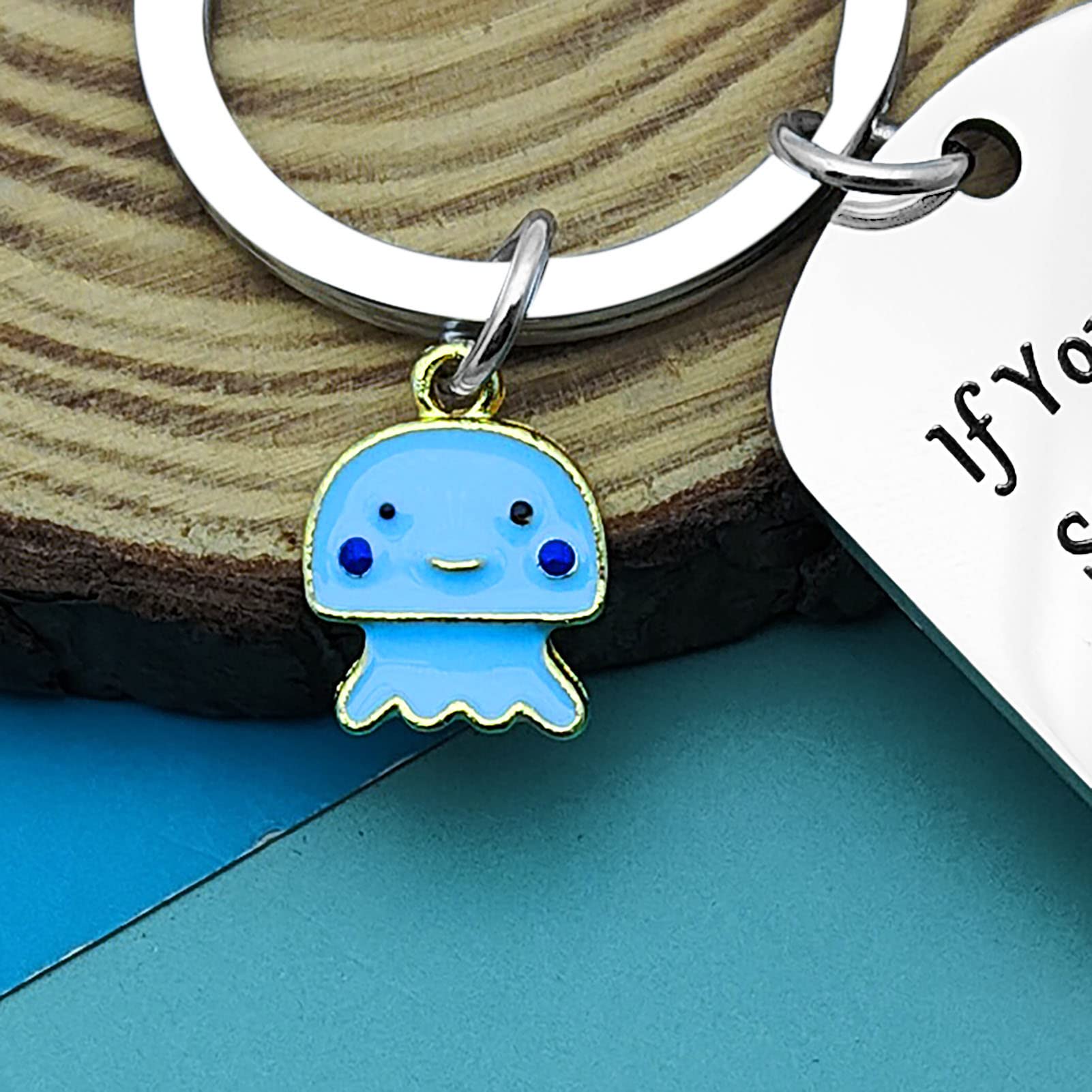 Friendship Keychain Funny Best Friend Keyring for Women Men Sister Friends Bestie Birthday Gifts True Friends Jewelry Gift Jellyfish Lovers Gifts Stainless Steel Keychain Christmas Graduation Gift