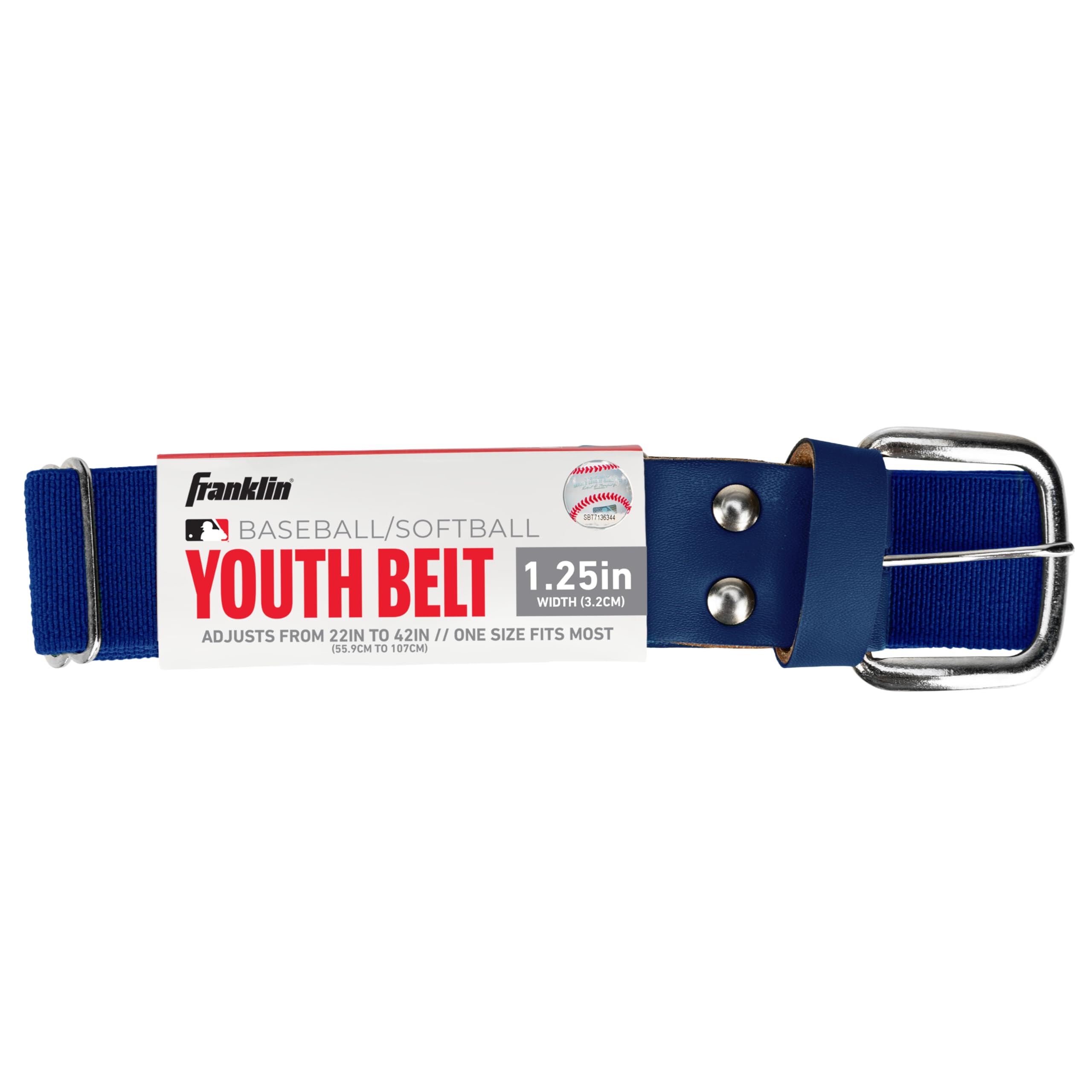 Franklin Sports unisex child apparel belts, Royal Blue, 22 to 42 US