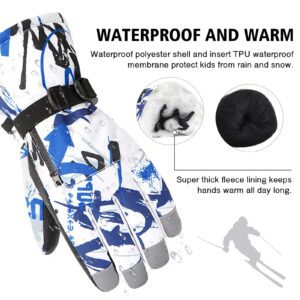 Kids Winter Gloves Waterproof Touchscreen Snow Ski Snowboard Gloves Boys Girls Toddler Windproof 01 Black Large