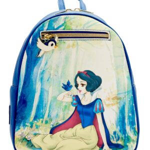 Loungefly - Disney - Snow White in The Forest - Mini Backpack Purse With Bluebird Charm