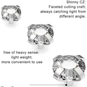 Ocptiy Dermal Piercing Jewelry Tops Kit 14G G23 Titanium Dermal Anchor Internally Threaded Stainless Surgical Steel Flower Heart Diamond Dermal Replacement Ring Stud Piercing Ball Jewelry Women Men