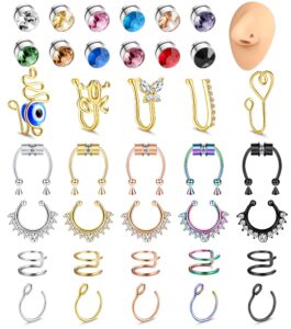 joerica fake nose ring magnetic nose ring nose stud fake nose piercing magnet faux nose ring frog gold nose cuffs for non pierced nose