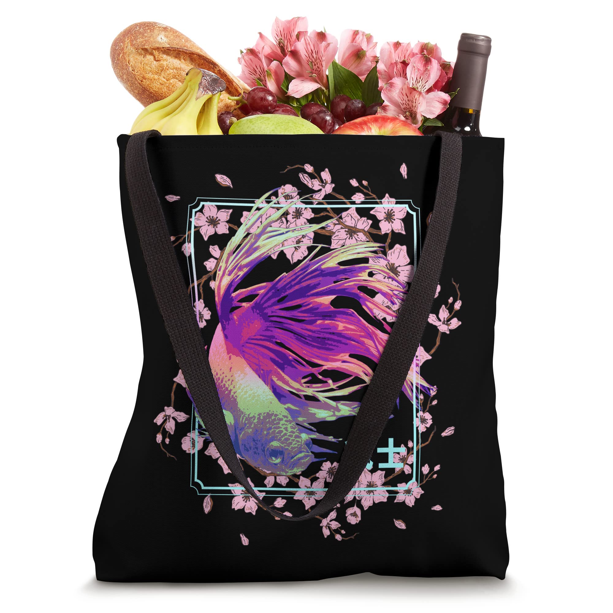 Japanese Fish Cherry Blossom Sakura Tree Japanese Koi Carp Tote Bag