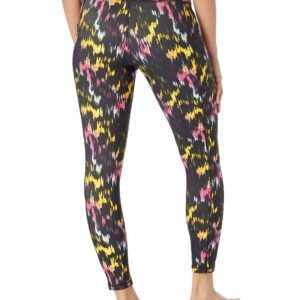 DKNY Women's Tight Printed High Waist Performance Leggings, Currant Light Trace, X-Large