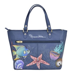 Anuschka Women’s Hand Painted Genuine Leather Medium Tote - Mystical Reef