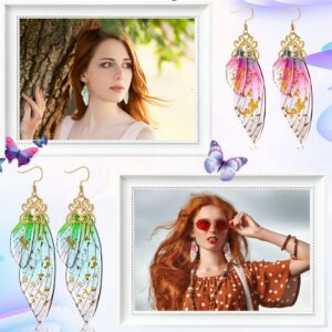 Fumete Butterfly Wing Drop Earrings, 10 Pairs, Alloy, Gold Foil, Lightweight, Summer Collection, Wedding, Formal, Special Occasions