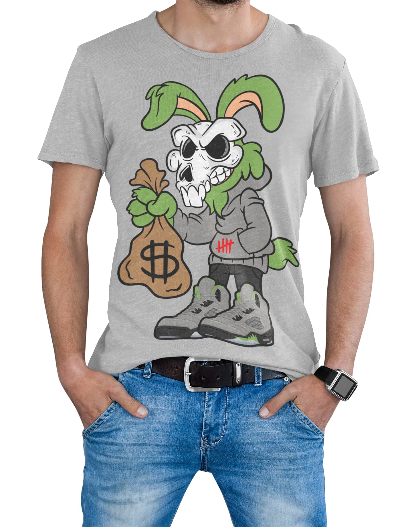 Jordan 5 Green Bean Goat Skull Bag Man Matching Men's T Shirt, Shirt to Match Jordan 5 Greenbean Gift for Jordan 5 Tee