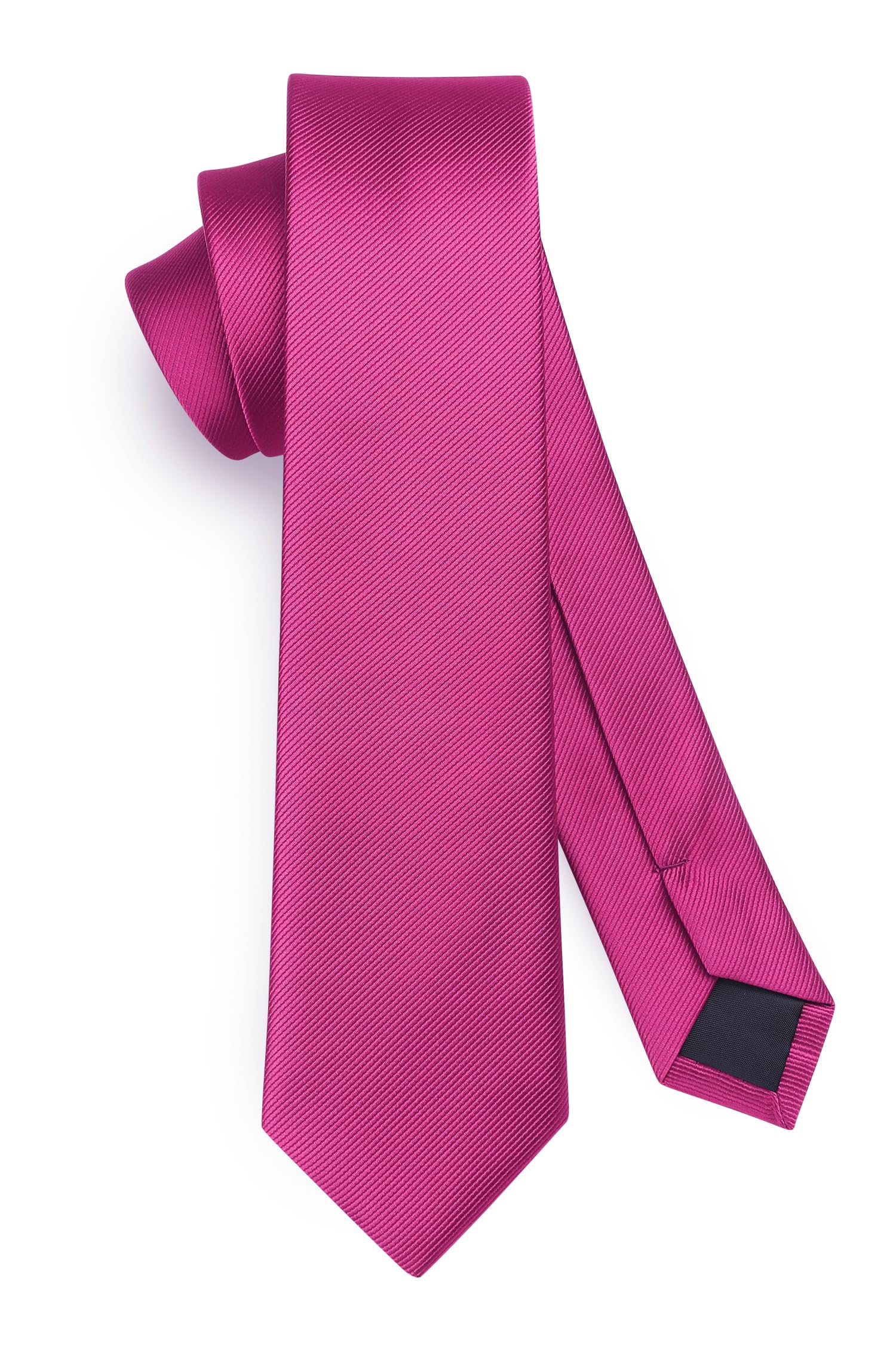 HISDERN Hot Pink Ties for Men Solid Color Mens Ties Classic Woven Satin Formal Fuchsia Necktie Wedding Business